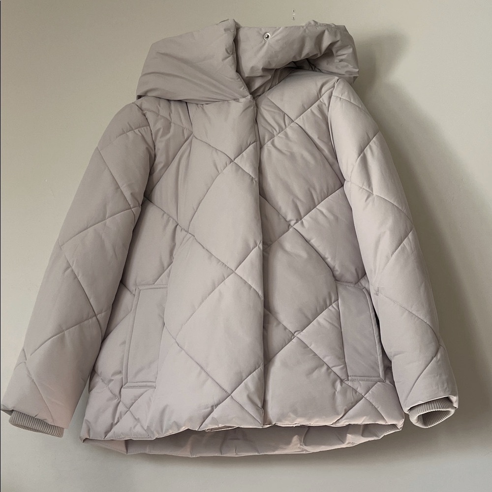 S+S Quilted Puffer Jacket in Off White Size Small